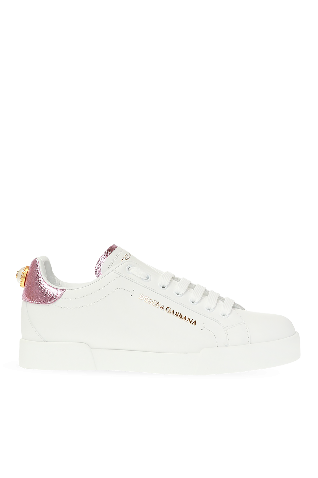 スニーカー DOLCE  GABBANA Women Sneakers CK1602 AN298 8B996 White Calfskin Portofino sneakers with DG logo in White for Women
